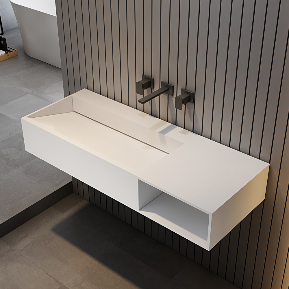 Тумба с раковиной ABBER Stein AS2640-1.0 R подвесная, белая матовая в строительном магазине