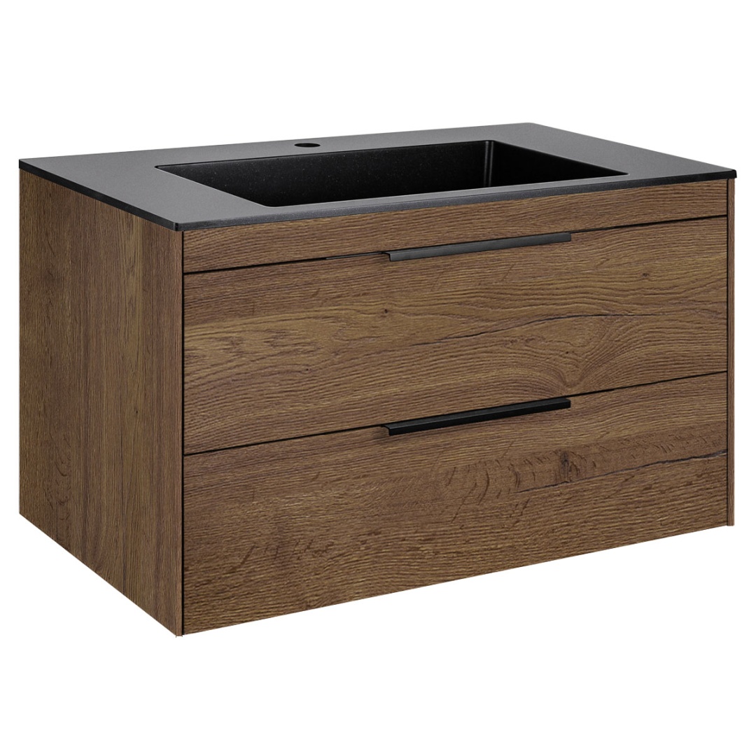 Тумба под раковину Vincea Chiara 2D 800 подвесная, 2 выкатных ящика soft-close, T.Oak VMC-2C2800TO в строительном магазине