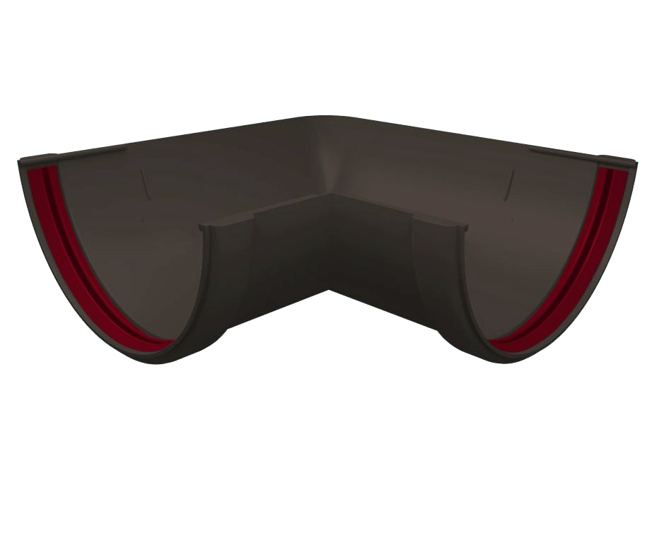 Угол желоба 90 гр. универсал. ПВХ Grand Line Стандарт графит