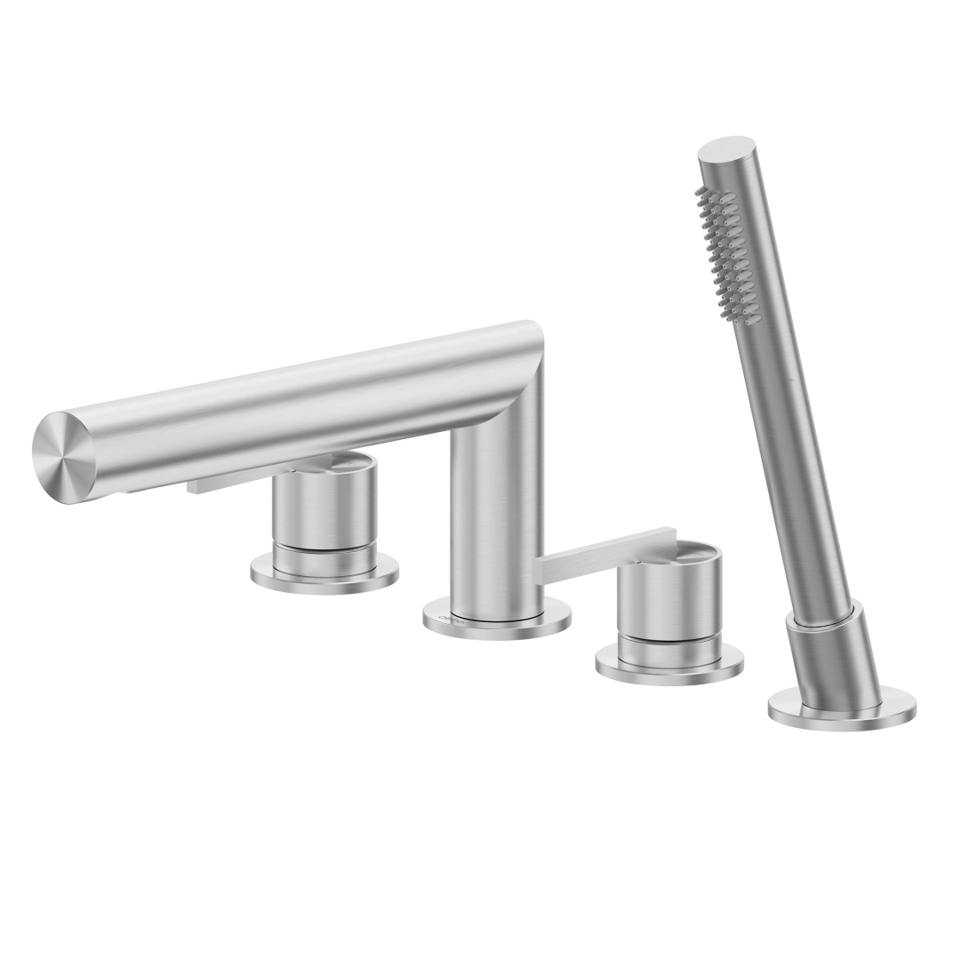 Смеситель ABBER Perfekte 316 AF8A13BST на борт ванны с лейкой, сталь брашированная в строительном магазине