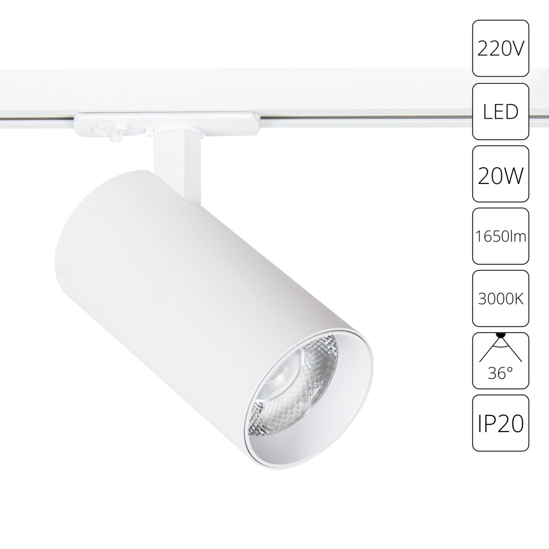 Трековый светильник Arte Lamp BENE A1937PL-1WH в строительном магазине