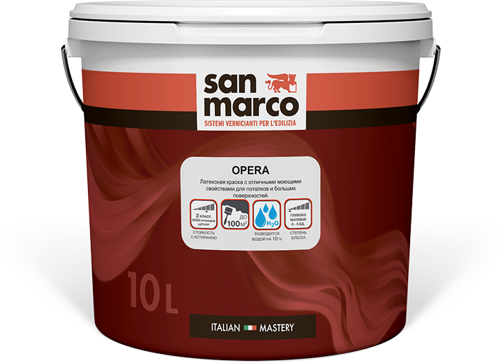 Краска интерьерная САН МАРКО Опера (SAN MARCO Opera) глубокоматовая 1л в строительном магазине