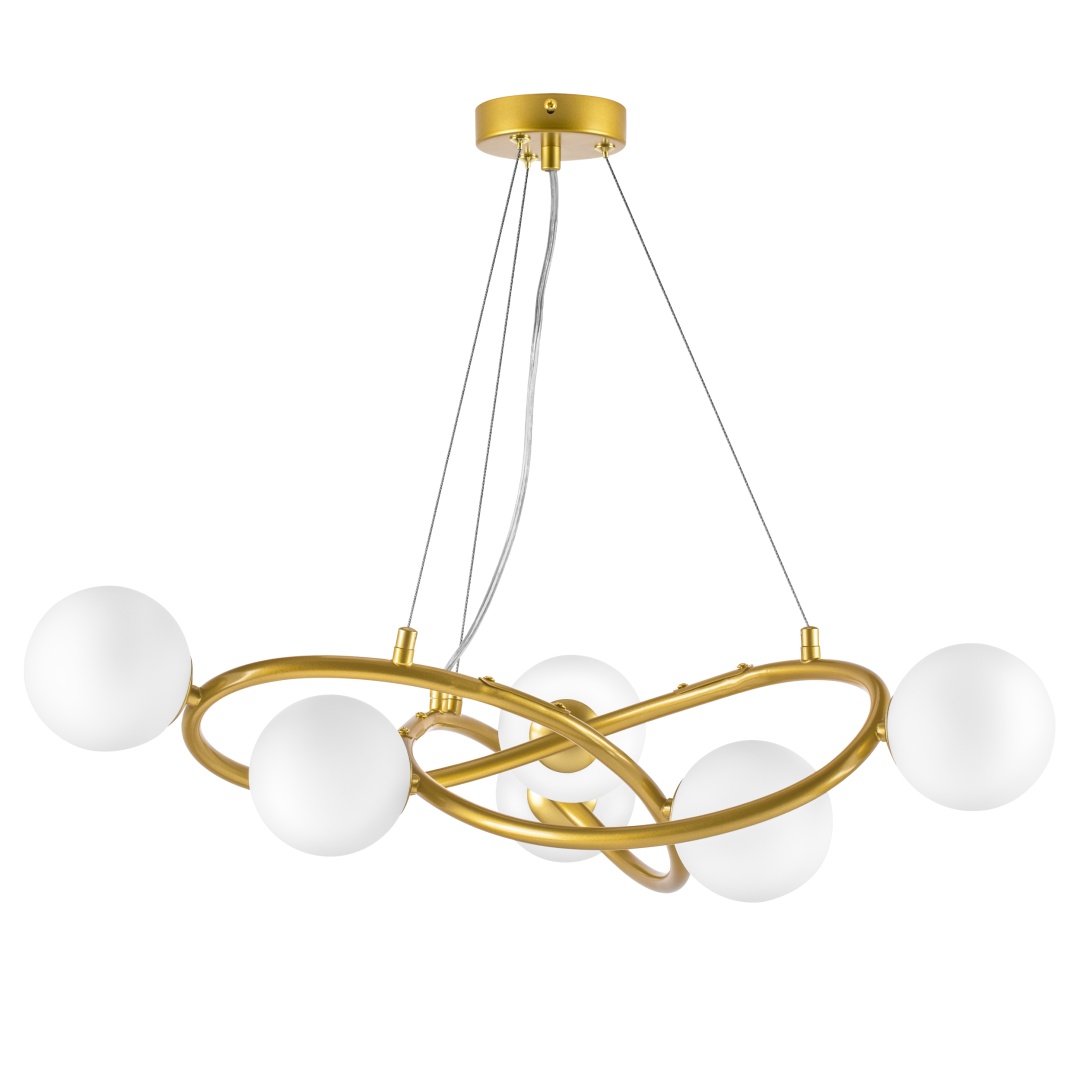 799063 Люстра GLOBO 6х6W (led) G9 ЗОЛОТО/БЕЛЫЙ в строительном магазине