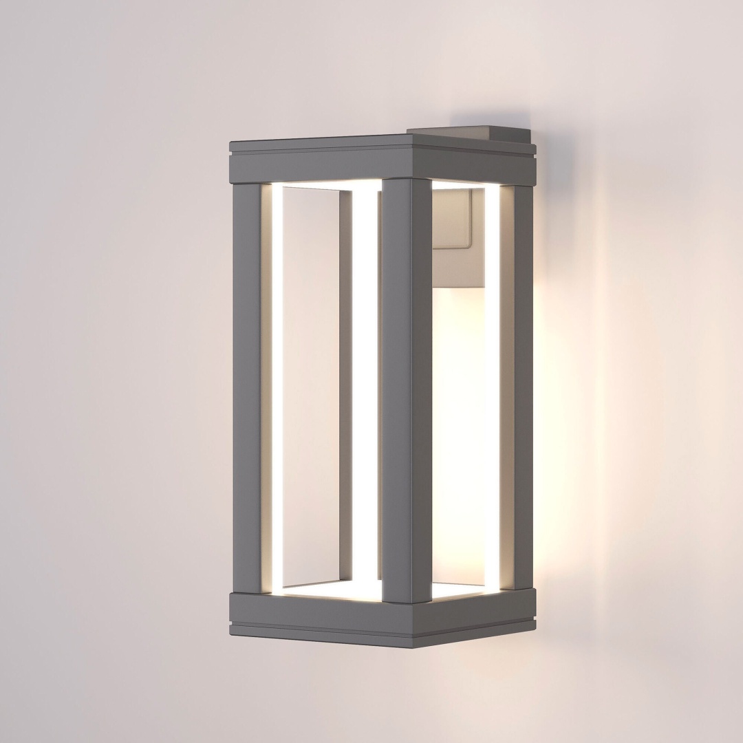Уличный настенный светодиодный светильник Frame LED IP54 1527 TECHNO LED серый в строительном магазине