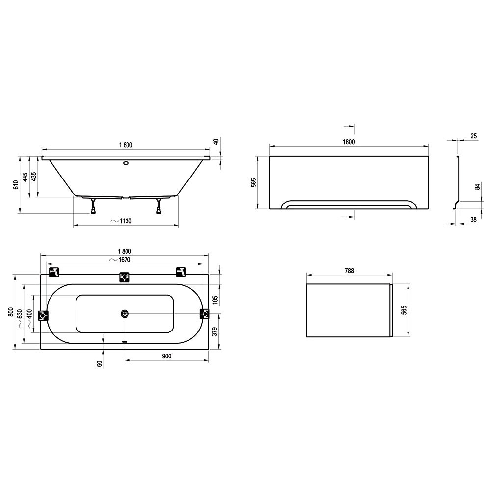 Акриловая ванна Ravak City 180х80 C920000000 в строительном магазине