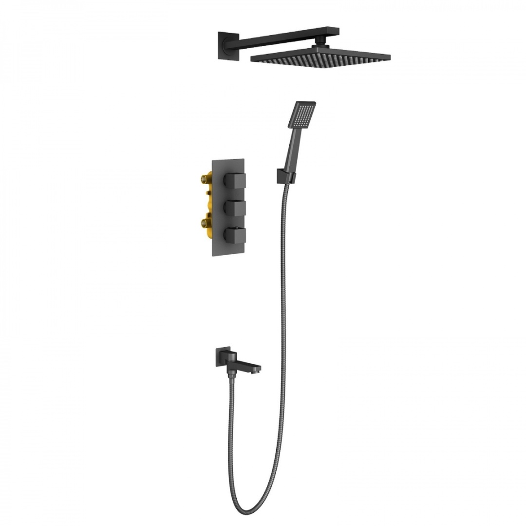 Душевая система встроенная с термостатом Timo Tetra-thermo черный (SX-0199/03SM) в строительном магазине