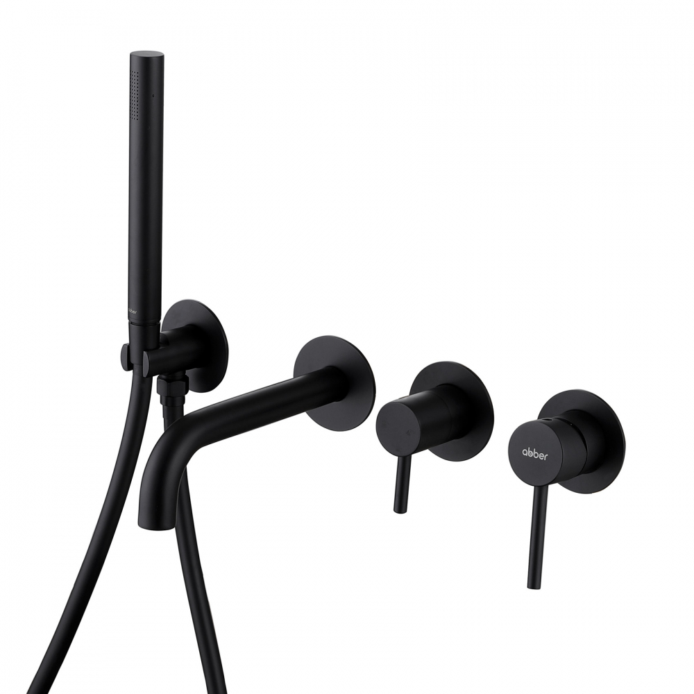 Смеситель ABBER Wasser Kreis AF8130B для ванны скрытого монтажа, черный матовый в строительном магазине