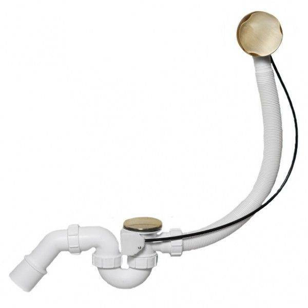 Сифон для ванны полуавтомат античная бронза 1 1/2-40/50 MRB2AB-PB McAlpine в строительном магазине