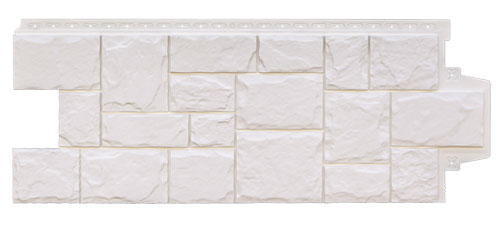 Фасадная панель Grand Line Classic Крупный камень Молочный