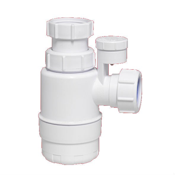 Сифон бутылочный без выпуска с вентиляционным и силиконовым клапанами (1 1/4'x32мм) McAlpine MRW2-SV-NW в строительном магазине