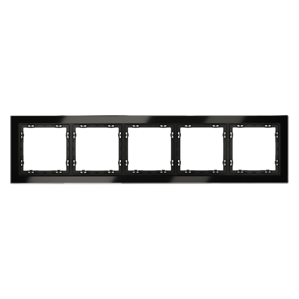 Рамка стеклянная VOLTUM S70 на 5 постов, (черный,стекло) в строительном магазине