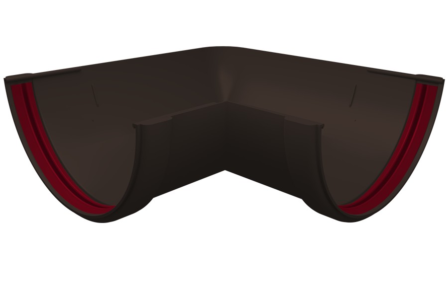 Угол желоба 90 гр. универсал. ПВХ Grand Line Стандарт коричневый