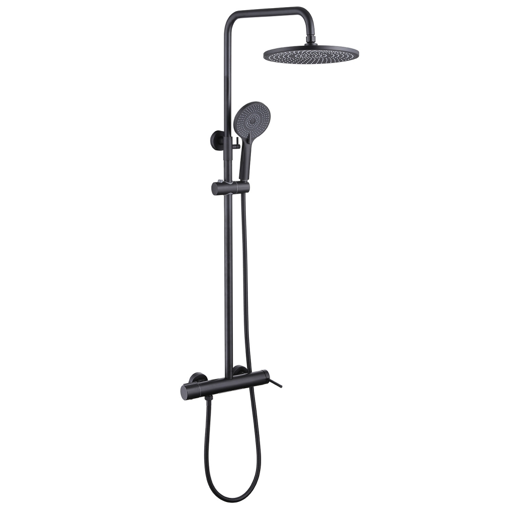 Душевая стойка ABBER Emotion AF8816BL с изливом, черный матовый в строительном магазине