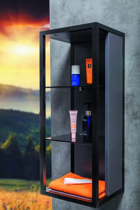 Шкаф-пенал Armadi Art LOFT низкий антрацит, полки стекло 895-A в строительном магазине