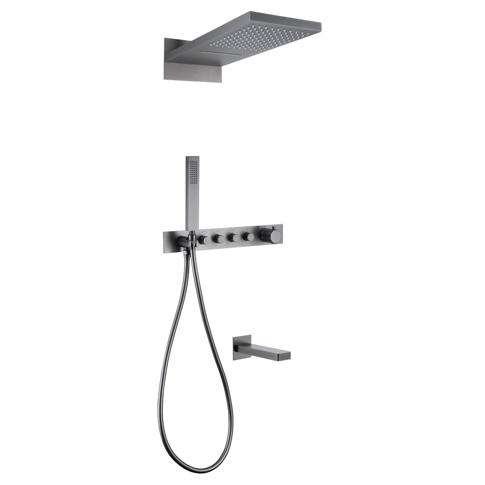 Душевая система ABBER Rund AF8753NG скрытого монтажа с изливом, термостат, никель в строительном магазине