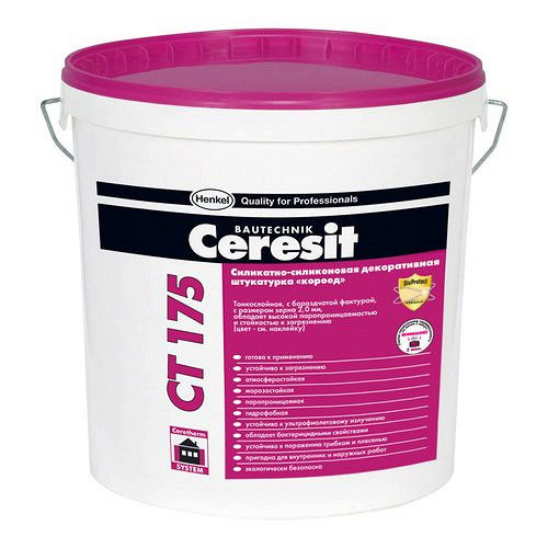 Ceresit (Церезит) СТ175 декоративная штукатурка "короед" 25кг 2мм