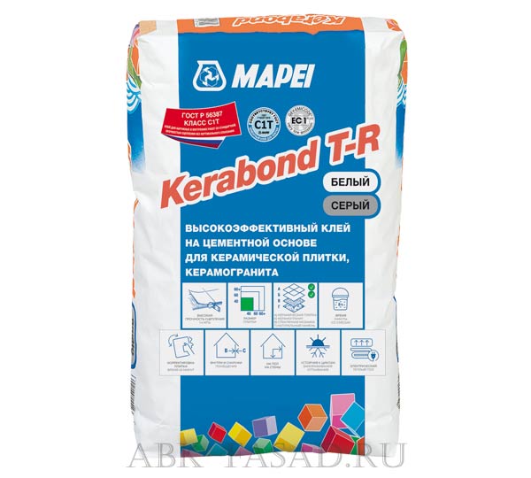 Клей для плитки и керамогранита Mapei KERABOND T-RСерый, Белый
