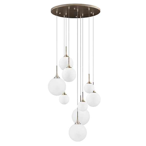 813093 Люстра GLOBO 9х40W E14 champagne gold/white в строительном магазине