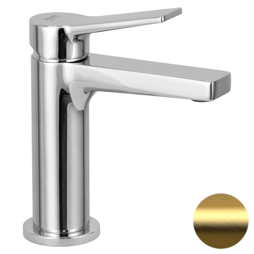 Смеситель для раковины Remer Slash SL12BG, золото брашированное в строительном магазине