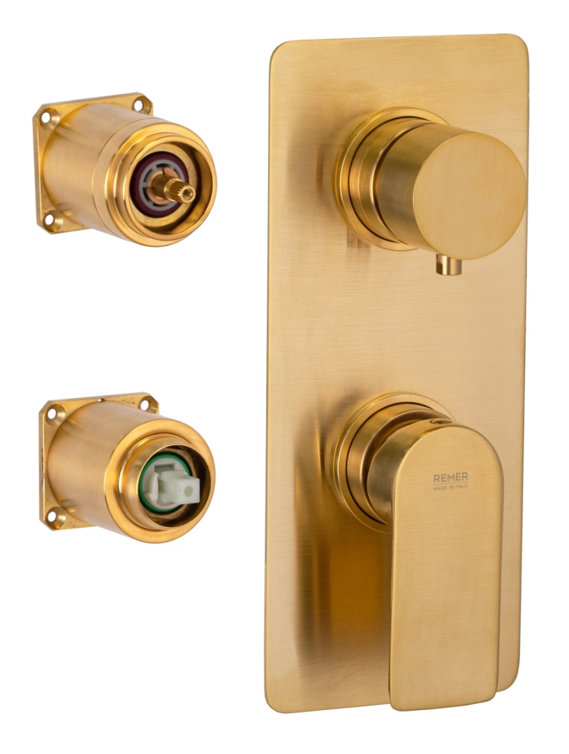 Смеситель для душа Remer Infinity I92KBBG, золото брашированное в строительном магазине