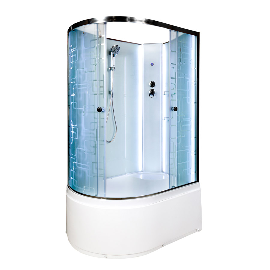 Душевая кабина Deto EM 4512 LED R N без крыши в строительном магазине