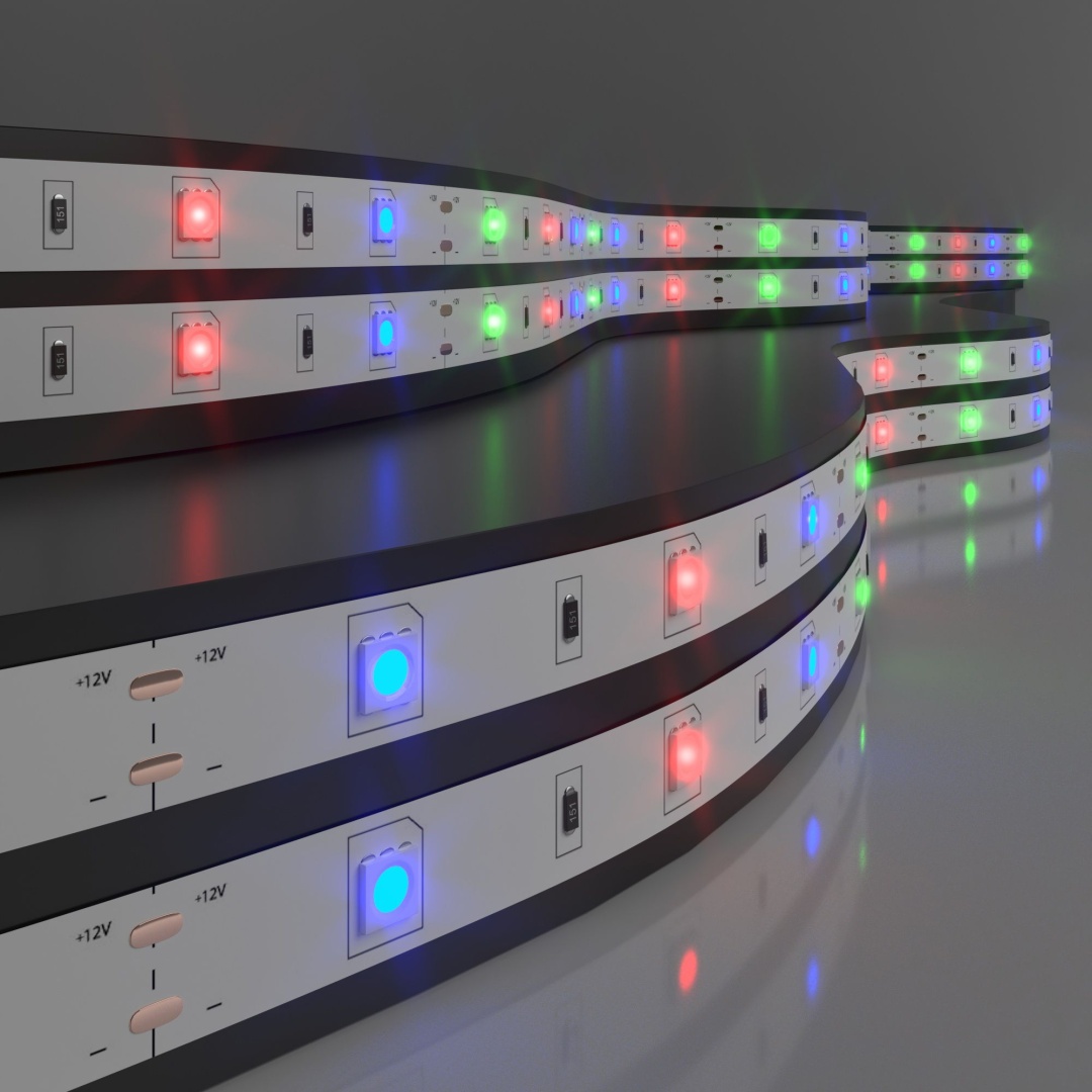 Светодиодная лента 12 В 7,2 Вт 30 Led/м 5050 IP20, мультиколор, 5 м Лента светодиодная 12V 7,2W 30Led 5050 IP20 RGB, 5м в строительном магазине