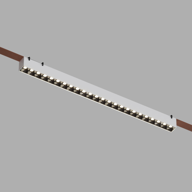 DK5572-WB Cветильник для трека-ремня Belty, серия Grill, со светодиодом, L642*W40*H45мм, 48V DC, 24W, RA90, 24°, 4000K, IP20, белый с черным, алюминий в строительном магазине