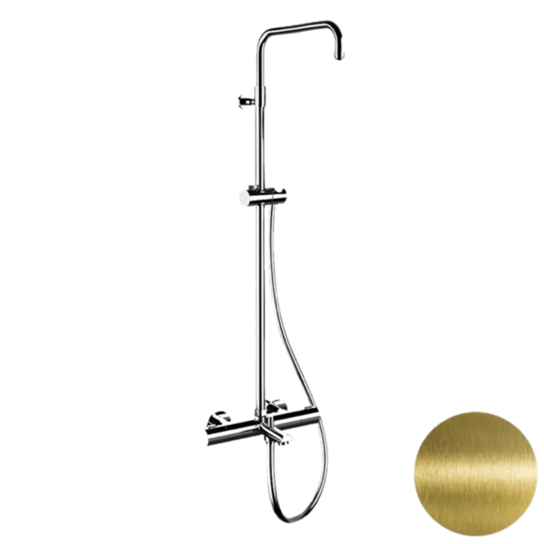 Душевая система термостатическая с изливом Remer Elegance EQ34ASSDVO, латунь состаренная в строительном магазине