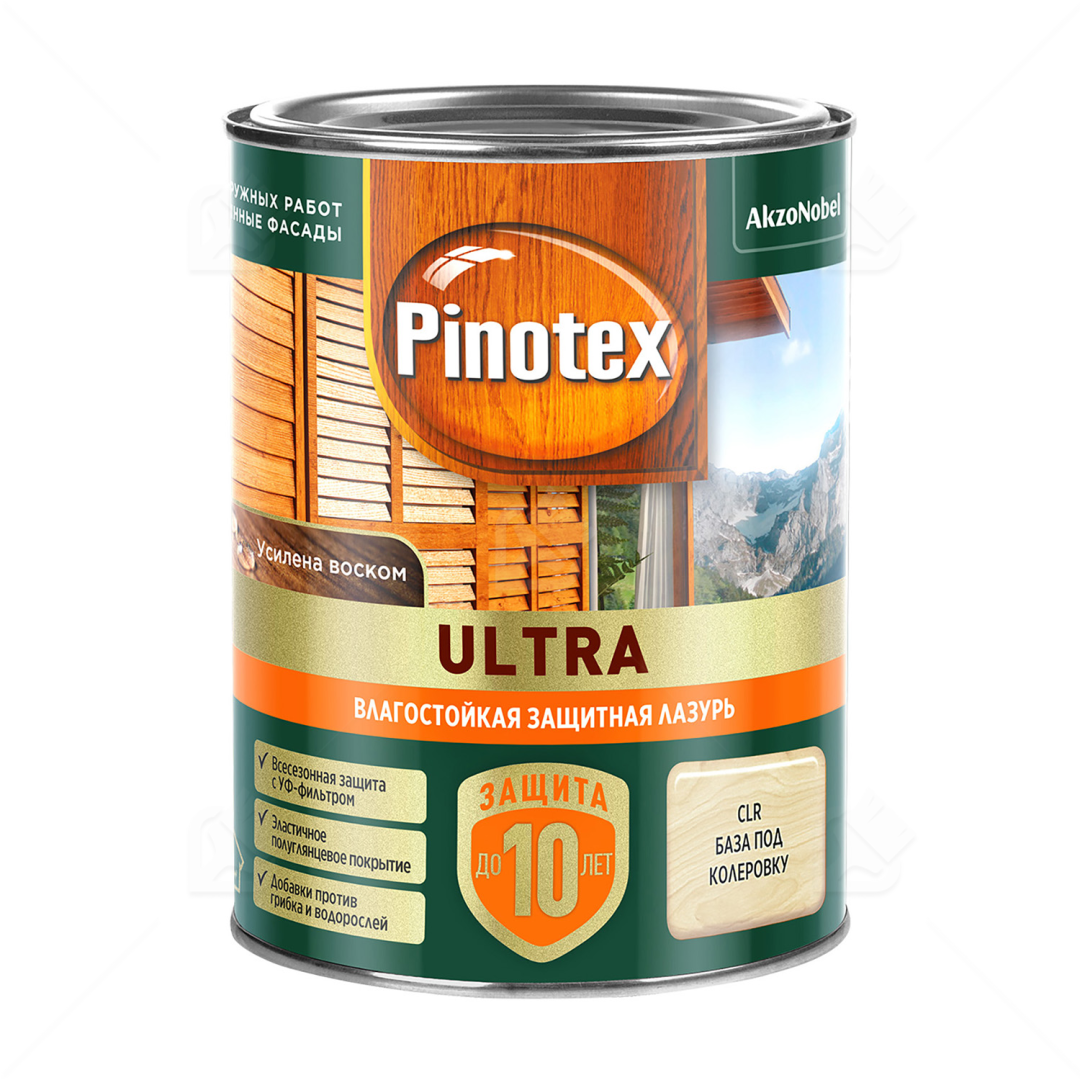 Пропитка Pinotex Ultra AWB полуглянцевая бесцветная 0,9л
