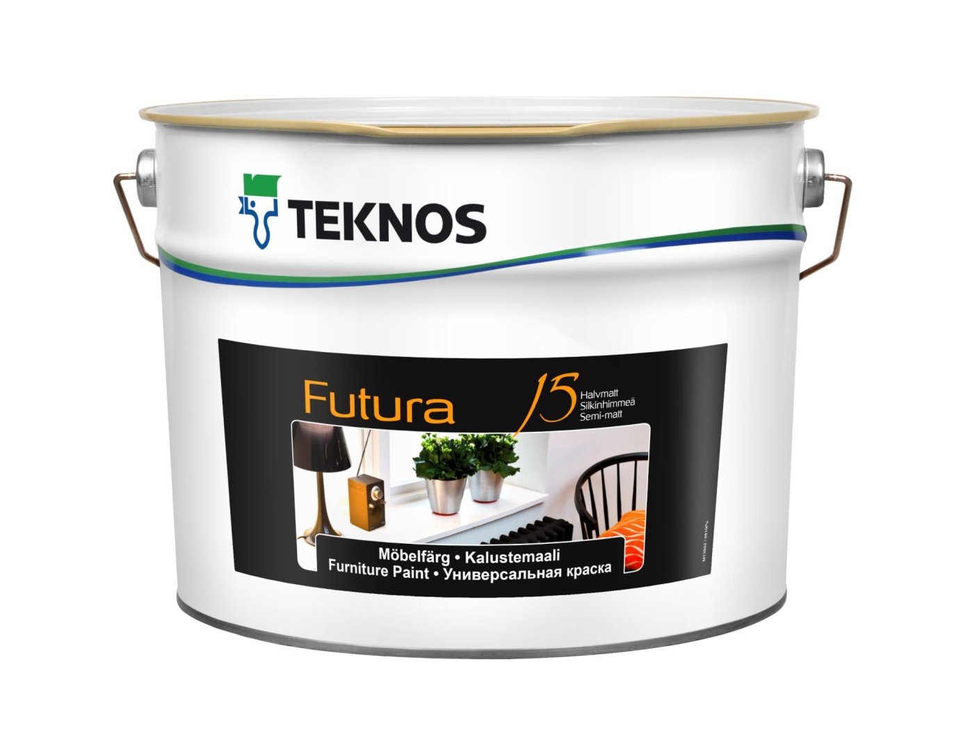 Эмаль универсальная TEKNOS FUTURA 15 (Текнос Футура 15) полуматовая 0,9л в строительном магазине