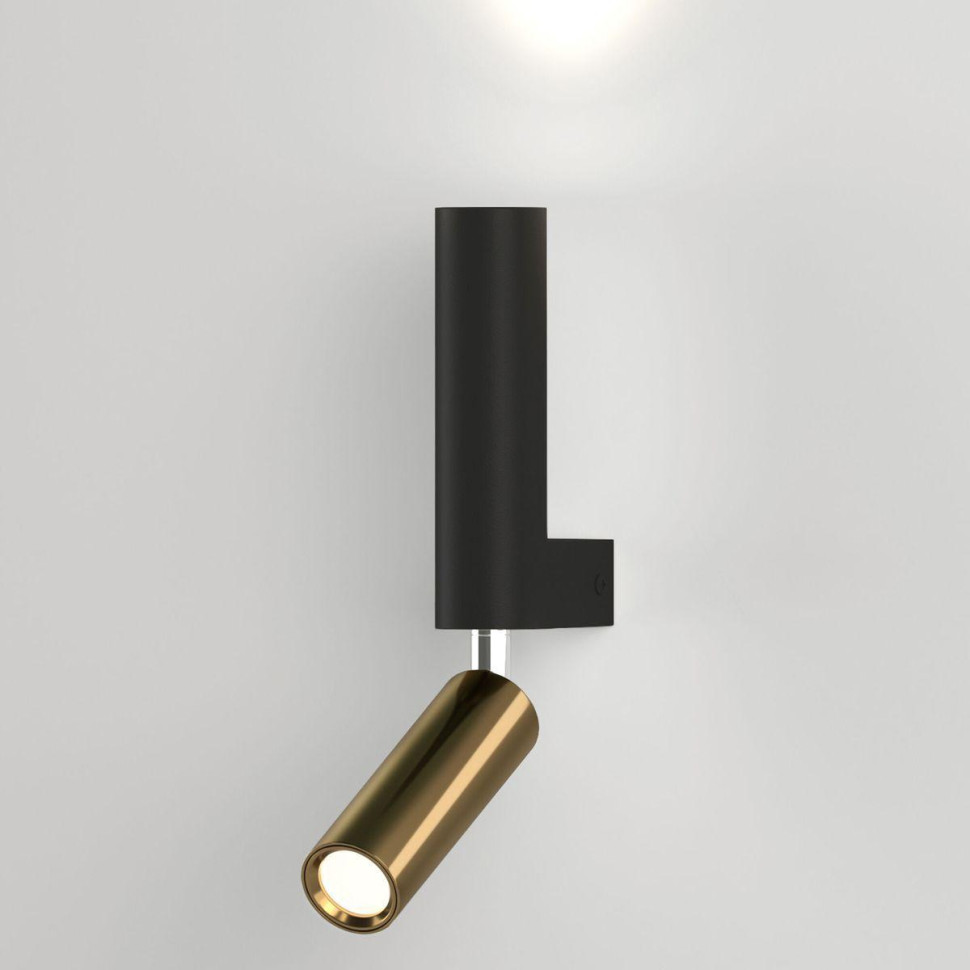 Светодиодный спот Eurosvet Pitch 40020/1 Led черный/латунь в строительном магазине