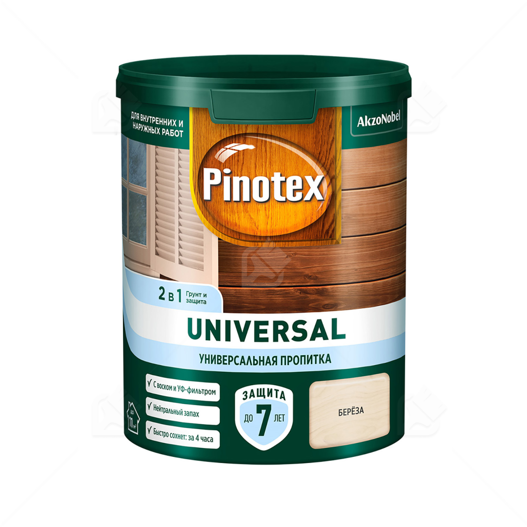Пропитка Pinotex Universal 2в1 для древесины Берёза 0,9л