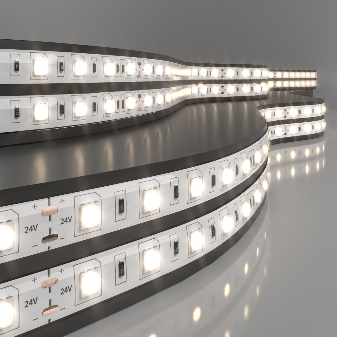 Светодиодная лента 24 В 14,4 Вт/м 60 Led/м 5050 IP65, теплый белый 3300K, 5 м Лента светодиодная 24V 14,4W 60Led 5050 IP65 теплый белый, 5м в строительном магазине