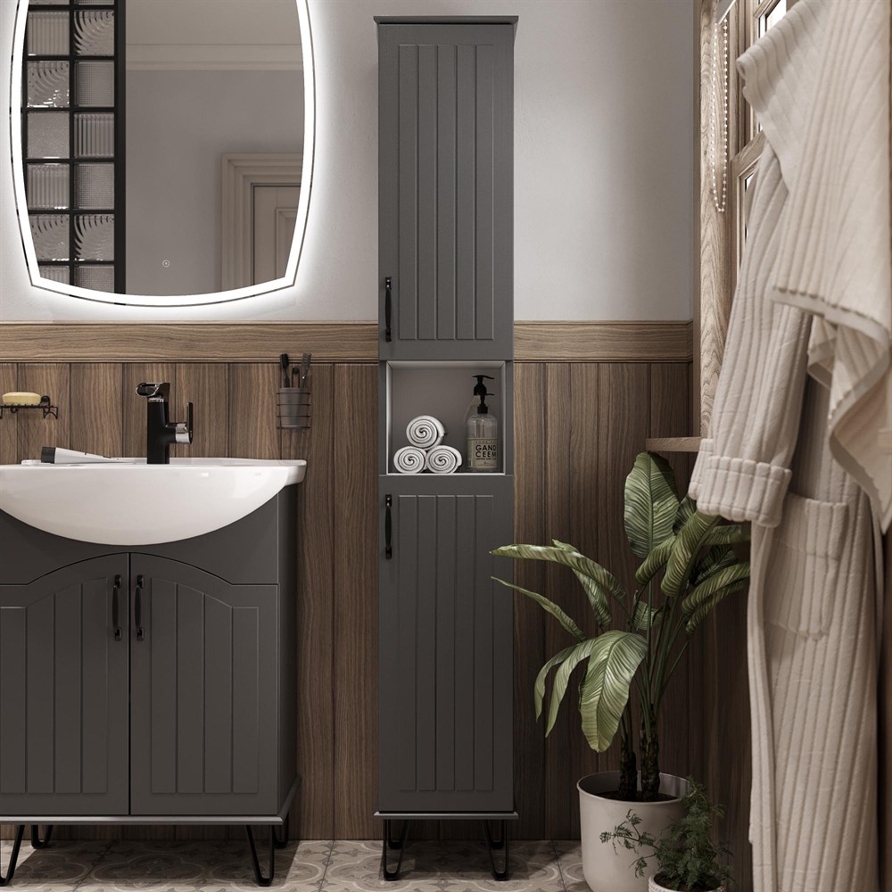 Шкаф-пенал DIWO Сочи 30, антрацит 572781 в строительном магазине