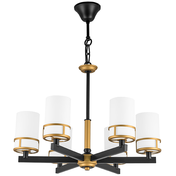 731067 Люстра CERO 6х40W E14 ЧЕРНЫЙ/ЗОЛОТО/БЕЛЫЙ в строительном магазине