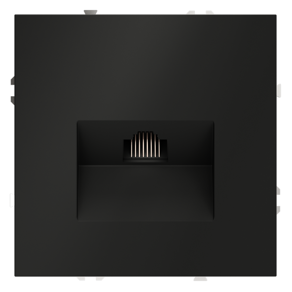 Розетка компьютерная встраиваемая VOLTUM S70 RJ45 кат.6, (черный матовый) в строительном магазине