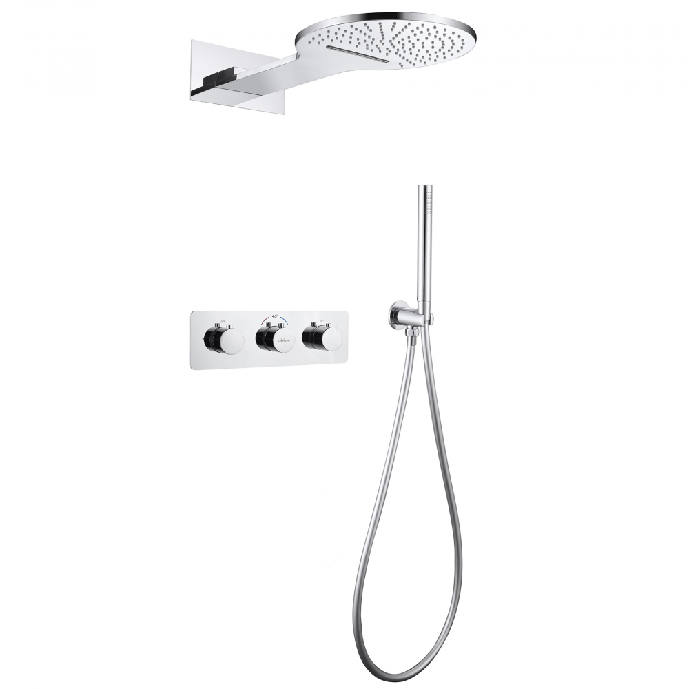 Душевая система ABBER Wasser Kreis AF8151 скрытого монтажа без излива, термостат, хром (300) в строительном магазине