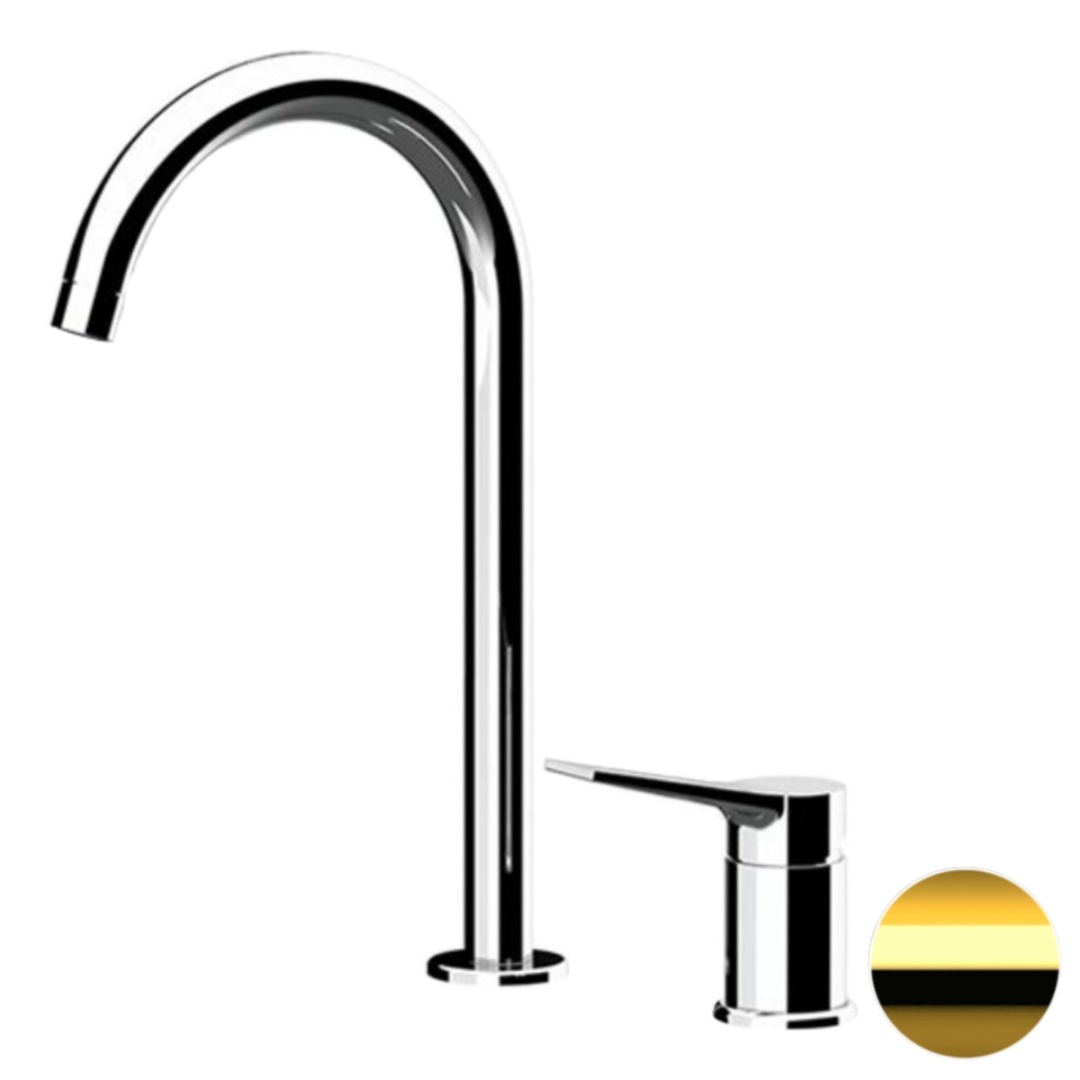 Смеситель для раковины Remer Slash SL57LDO, золото глянцевое в строительном магазине