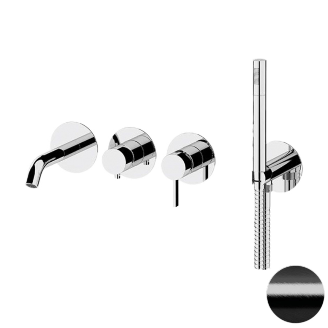 Смеситель для ванны Remer Metrica MC53D2PCFP, черный брашированный хром в строительном магазине