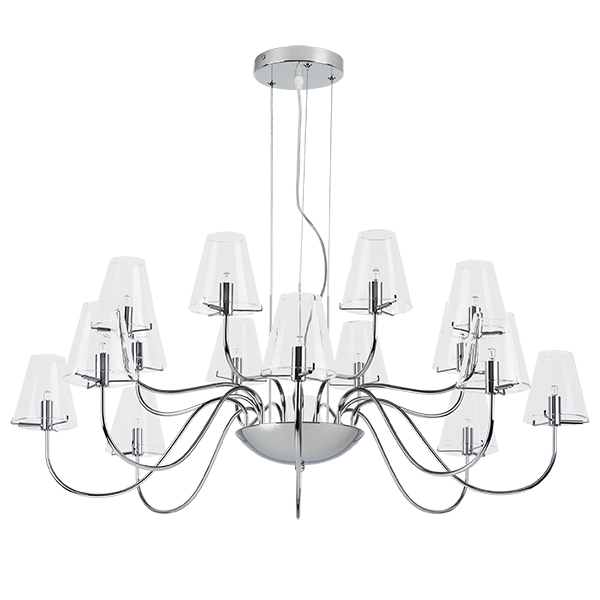 758164 Люстра подв. DIAFANO 16х40W G9 ХРОМ/ПРОЗРАЧНЫЙ в строительном магазине