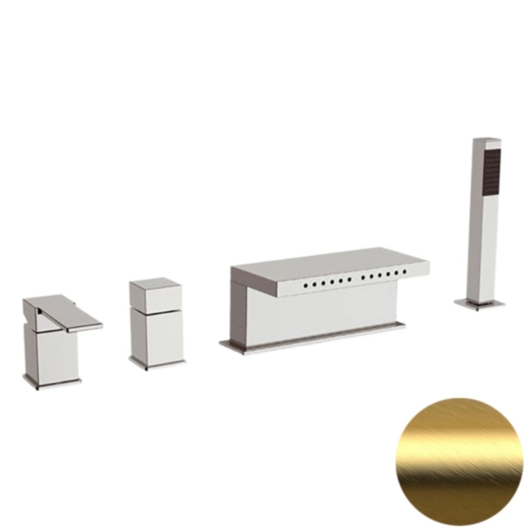 Смеситель для ванны Remer Qubika Q06BG, золото брашированное в строительном магазине