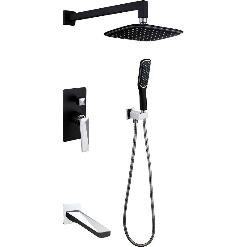 Душевая система Boheme Venturo 374-B-2 ЧЕРНЫЙ+ХРОМ в строительном магазине