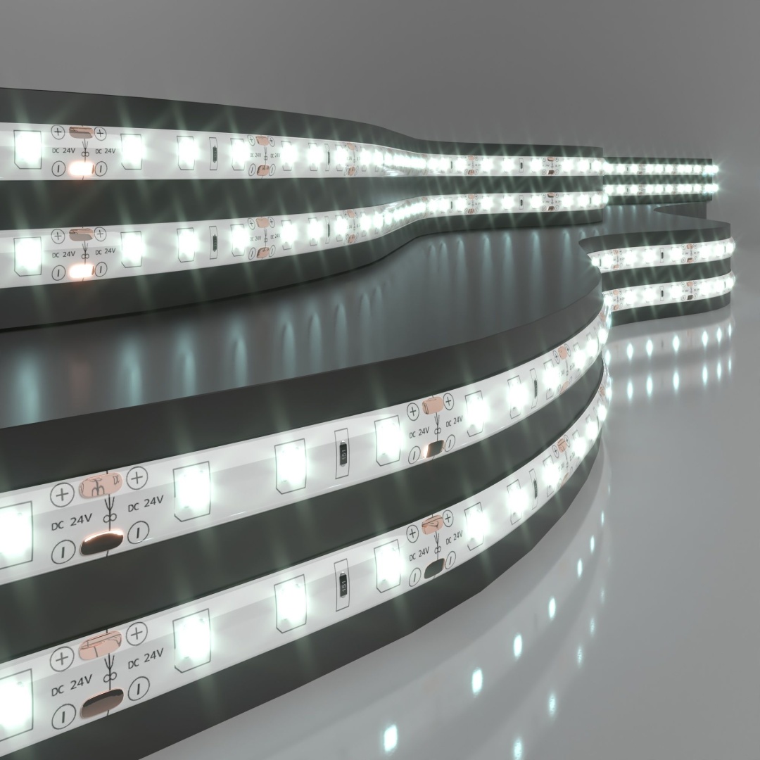 Светодиодная лента 24 В 4,8 Вт/м 60 Led/м 2835 IP65, холодный белый 6500K, 5 м Лента светодиодная 24V 4,8W 60Led 2835 IP65 холодный белый, 5м в строительном магазине