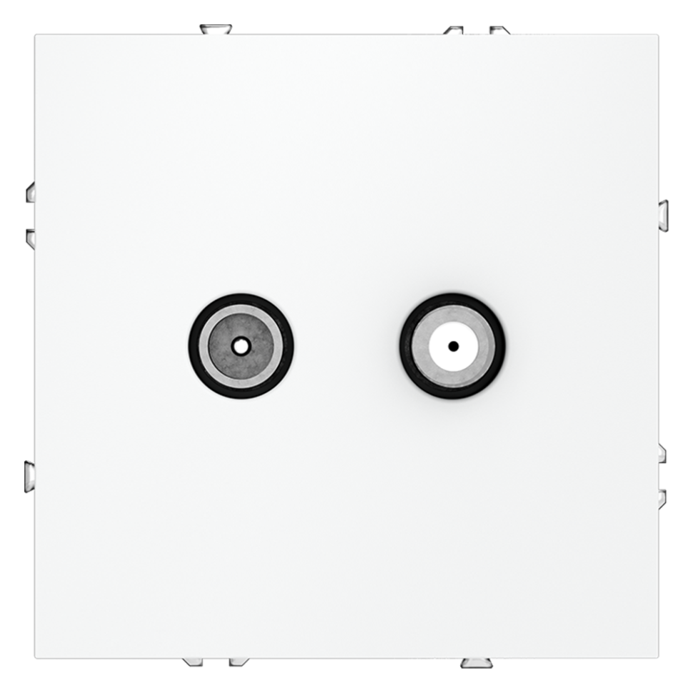 Розетка телевизионная встраиваемая VOLTUM S70 оконечная TV+SAT, (белый матовый) в строительном магазине