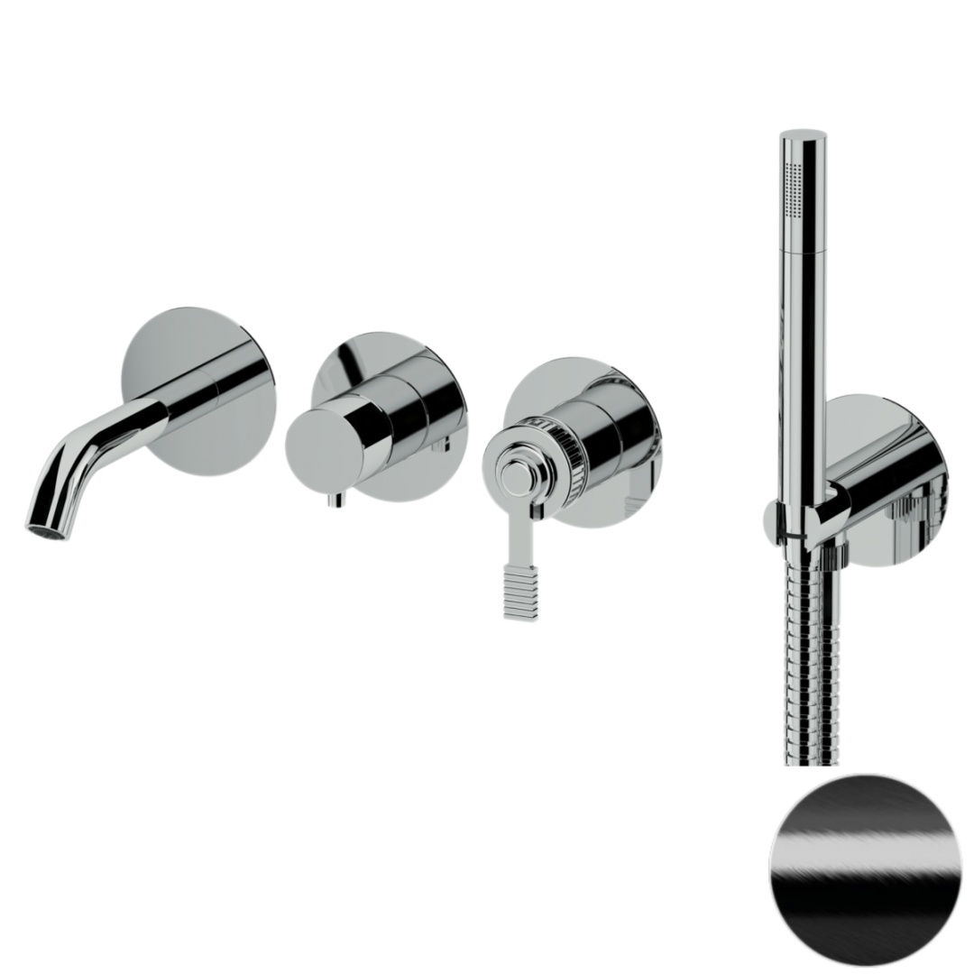 Смеситель для ванны Remer Atelier AL53D2PCFP, черный брашированный хром в строительном магазине