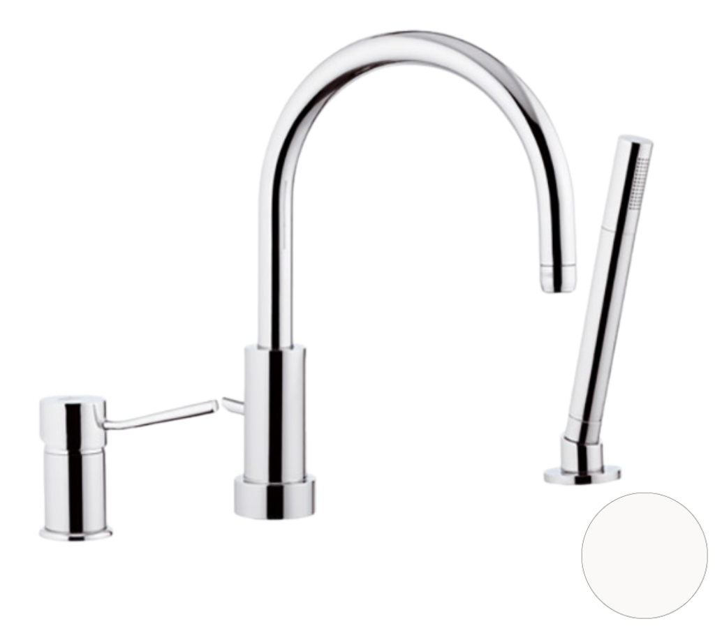 Смеситель для ванны Remer Minimal N07, белый матовый в строительном магазине