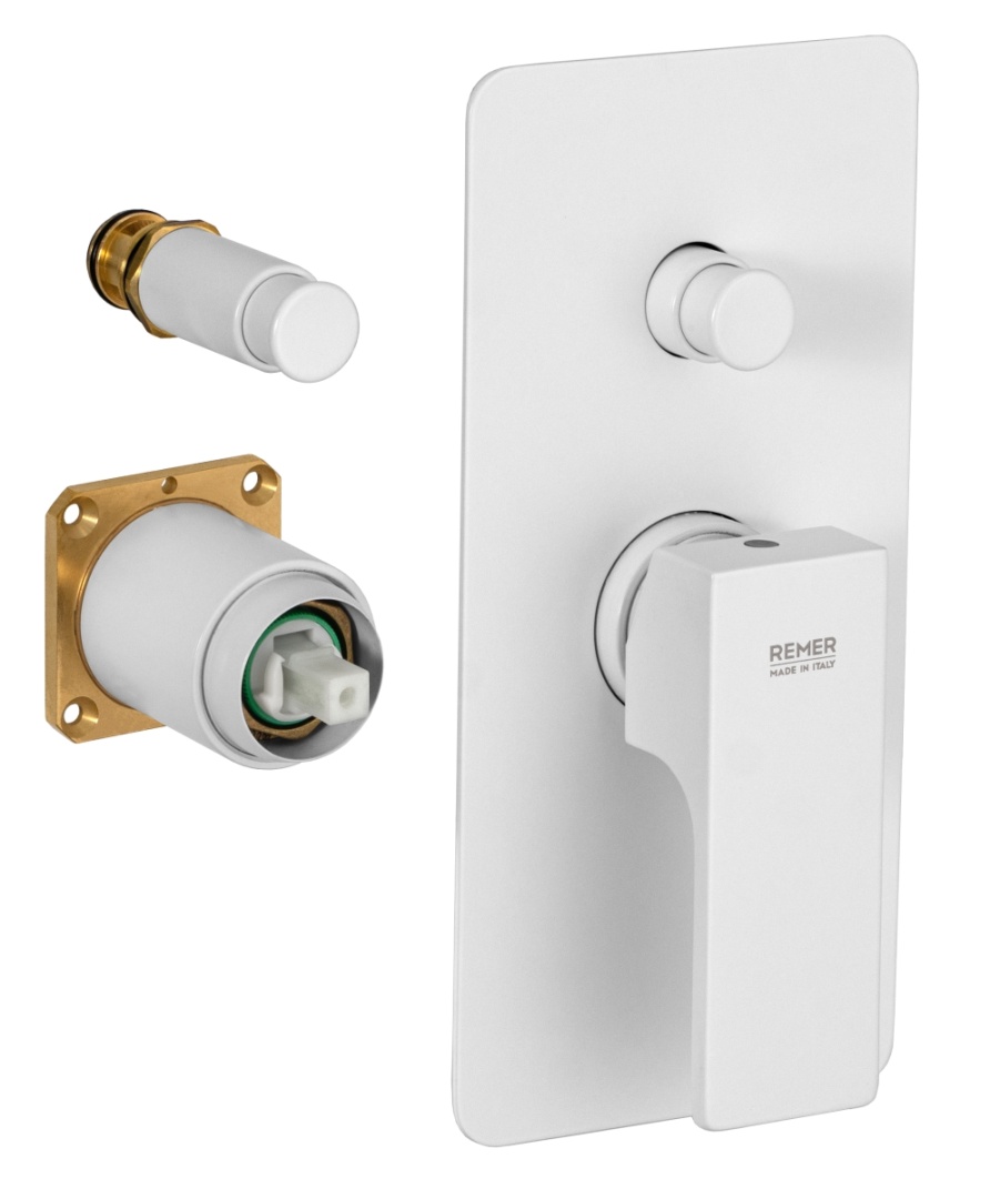 Смеситель для душа Remer Absolute AU09KBBO, белый матовый в строительном магазине