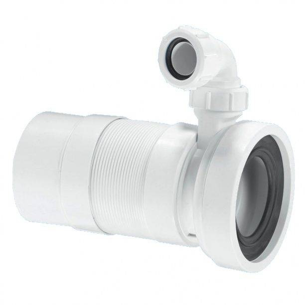 Гофра для унитаза с гладким окончанием с адаптером 40 мм (L330-800мм) McAlpine MRWC-F33PD в строительном магазине