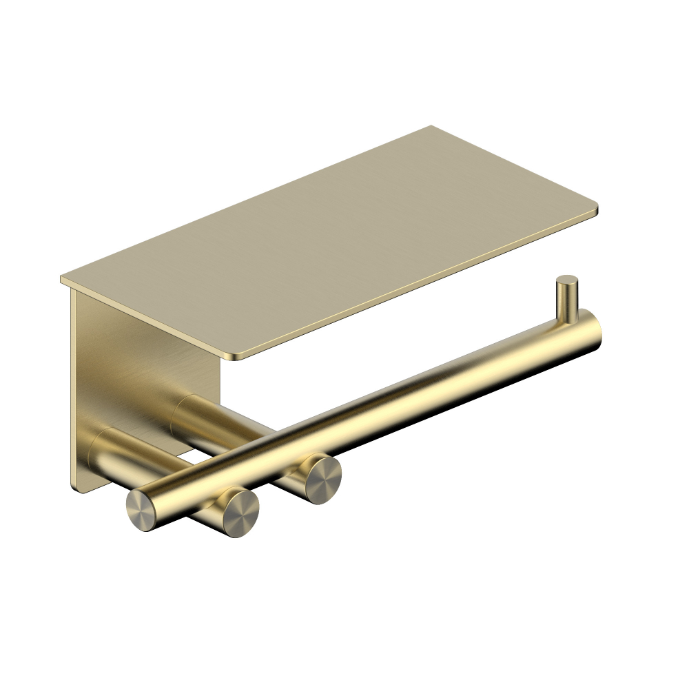 Бумагодержатель с полкой ABBER Osten 316 AA1830BG брашированное светлое золото в строительном магазине