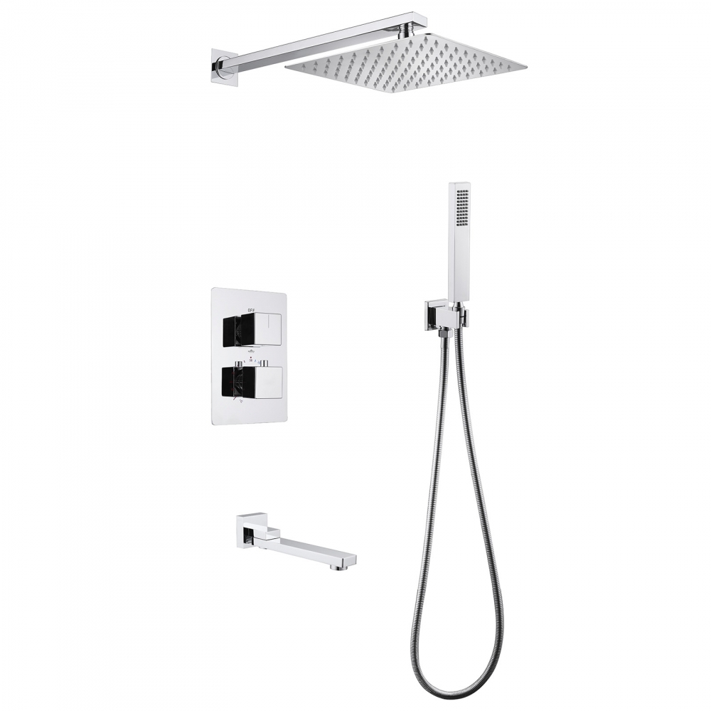 Душевая система ABBER Daheim AF8250 скрытого монтажа с изливом, термостат, хром в строительном магазине